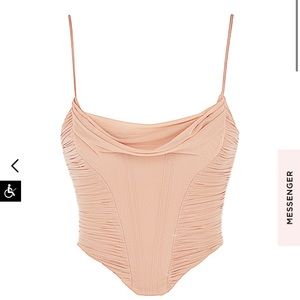 BRAND NEW House of CB LOTTIE BEIGE MESH DRAPE CORSET